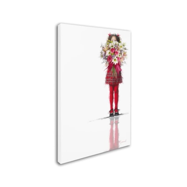 The Macneil Studio 'Girl With Flowers' Canvas Art,12x19